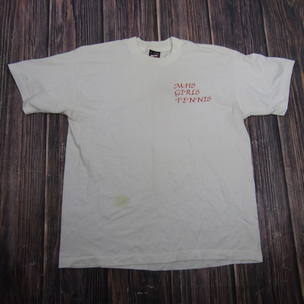 Vintage Fruit Of The Loom Big Bang Theory Shirt Mens Large White Tennis Tee